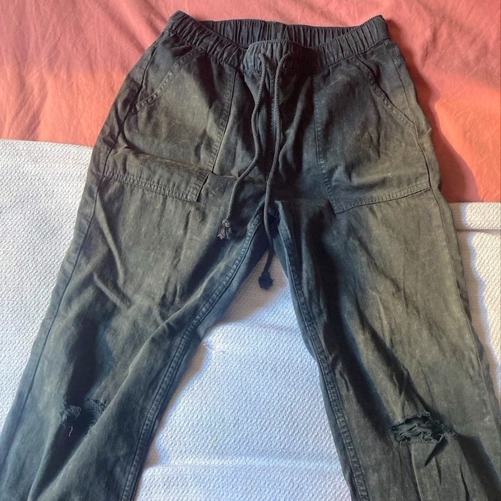 Aerie Chambray Distressed Pant